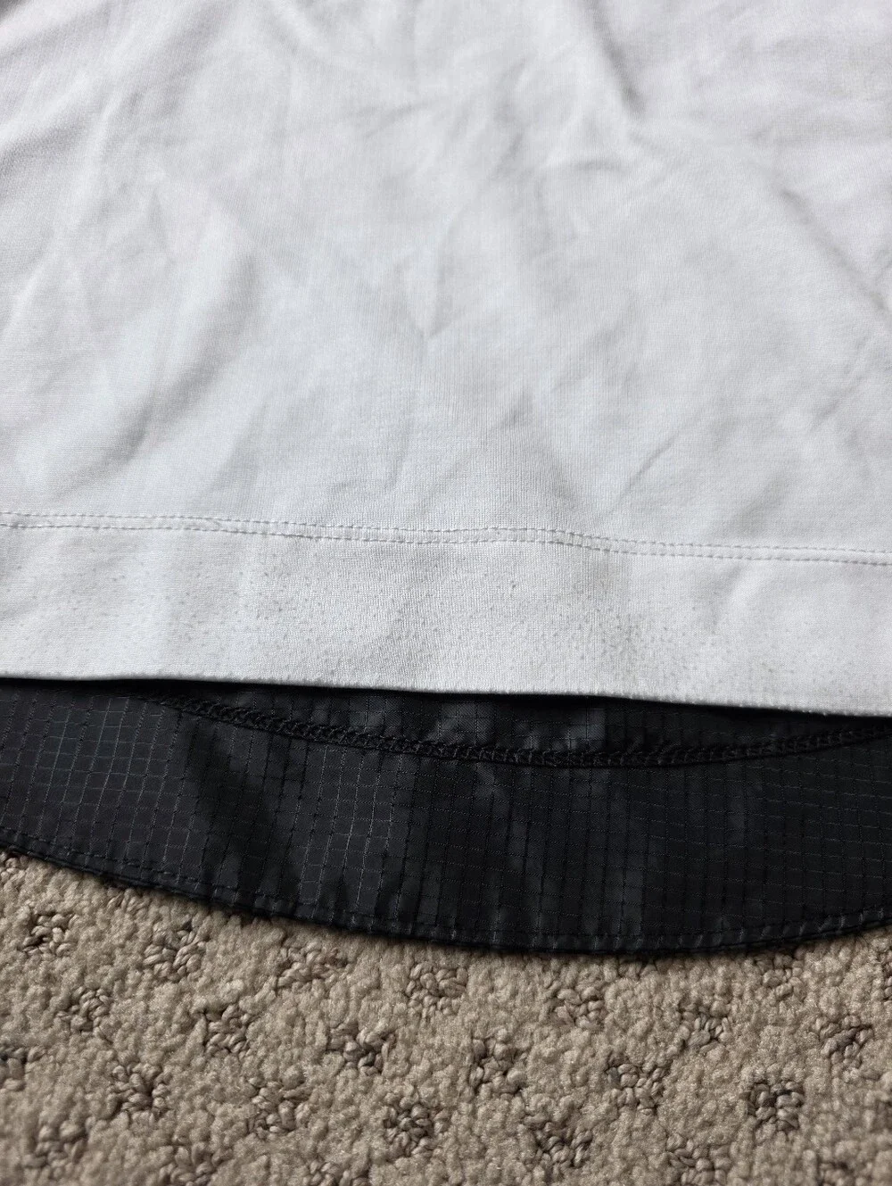 Nike Air Long Sleeve Polo Top in White with Black Trim